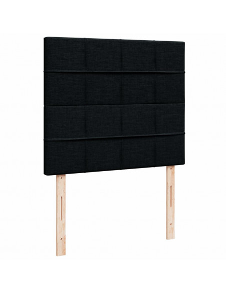 Giroletto a Molle con Materasso Nero 120x190 cm in Tessuto