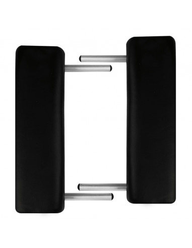 Lettino Pieghevole da Massaggio Nero 3 Zone con Telaio Alluminio