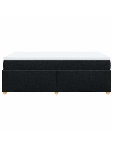 Giroletto a Molle con Materasso Nero 120x190 cm in Tessuto