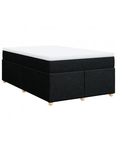 Giroletto a Molle con Materasso Nero 120x190 cm in Tessuto