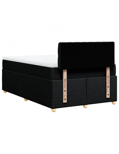 Giroletto a Molle con Materasso Nero 120x190 cm in Tessuto