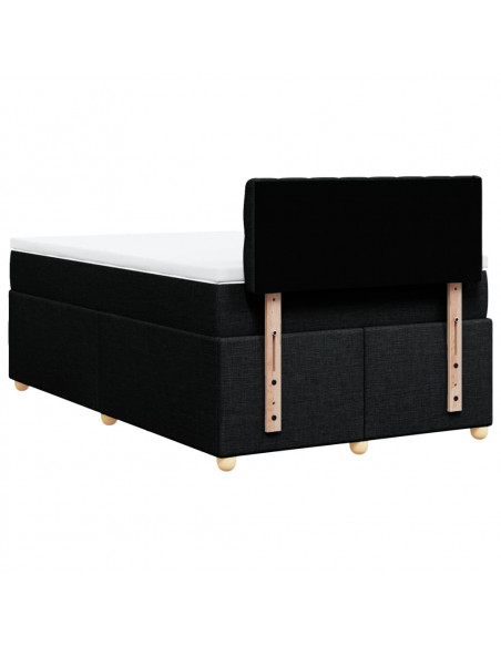 Giroletto a Molle con Materasso Nero 120x190 cm in Tessuto