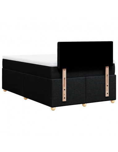 Giroletto a Molle con Materasso Nero 120x190 cm in Tessuto