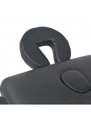 Lettino da Massaggio 2 Zone Pieghevole Spessore 10 cm Nero