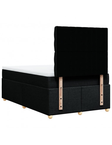 Giroletto a Molle con Materasso Nero 120x200 cm in Tessuto