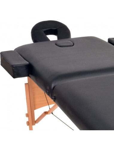 Lettino da Massaggio 2 Zone Pieghevole Spessore 10 cm Nero