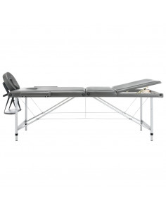 Lettino da Massaggio 3 Zone Telaio Alluminio Antracite 186x68cm 2