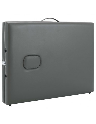 Lettino da Massaggio 3 Zone Telaio Alluminio Antracite 186x68cm