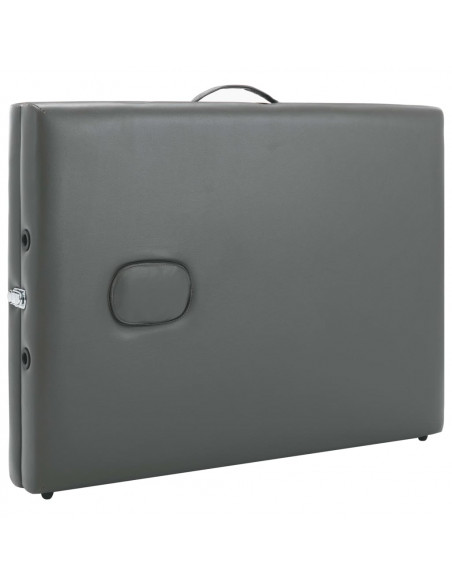 Lettino da Massaggio 3 Zone Telaio Alluminio Antracite 186x68cm