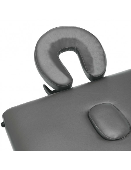 Lettino da Massaggio 3 Zone Telaio Alluminio Antracite 186x68cm