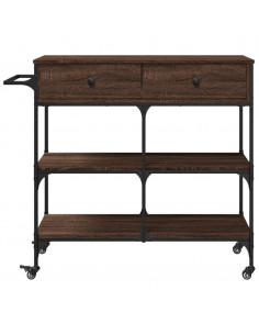 Carrello da Cucina Rovere Marrone 105x42x95cm Legno Multistrato 2
