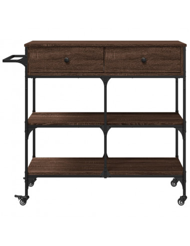 Carrello da Cucina Rovere Marrone 105x42x95cm Legno Multistrato