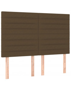 Giroletto a Molle con Materasso Marrone Scuro 140x200cm Tessuto