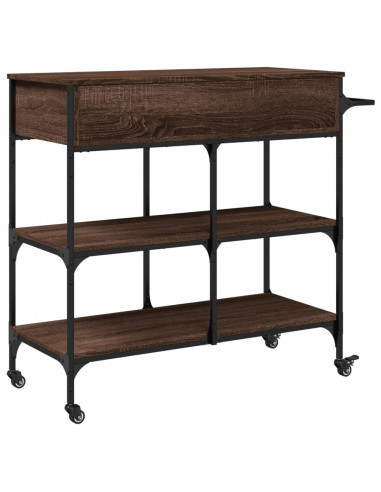 Carrello da Cucina Rovere Marrone 105x42x95cm Legno Multistrato