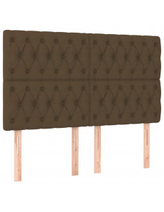 Giroletto a Molle con Materasso Marrone Scuro 140x200cm Tessuto