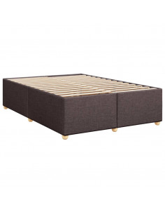 Giroletto a Molle con Materasso Marrone Scuro 140x200cm Tessuto