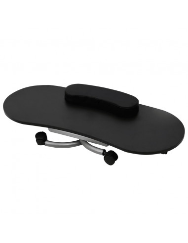 Tavolo Pieghevole per Manicure con Ruote Nero