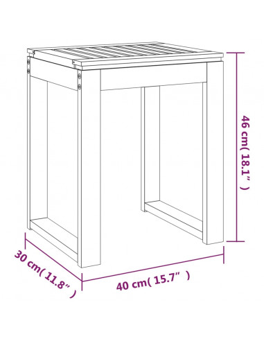 Sgabello da Bagno 40x30x46 cm in Legno Massello di Noce