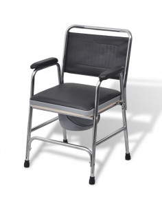 Sedia da Comodo in Acciaio Nera