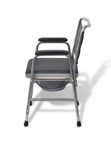 Sedia da Comodo in Acciaio Nera