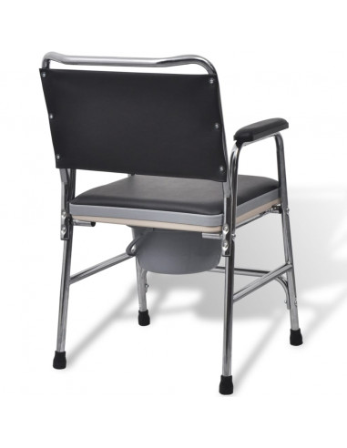 Sedia da Comodo in Acciaio Nera