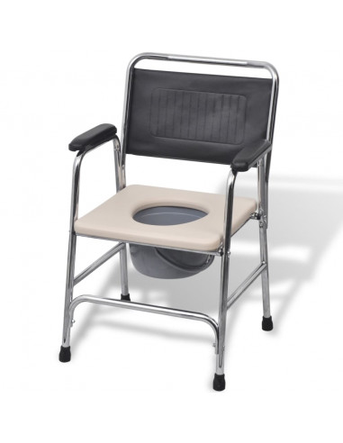 Sedia da Comodo in Acciaio Nera