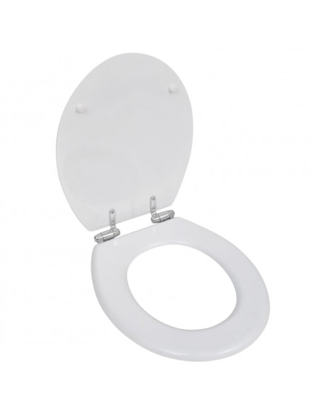 Sedile WC MDF Coperchio Chiusura Ammortizzata Semplice Bianco