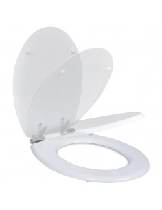 Sedile WC MDF Coperchio Chiusura Ammortizzata Semplice Bianco 2