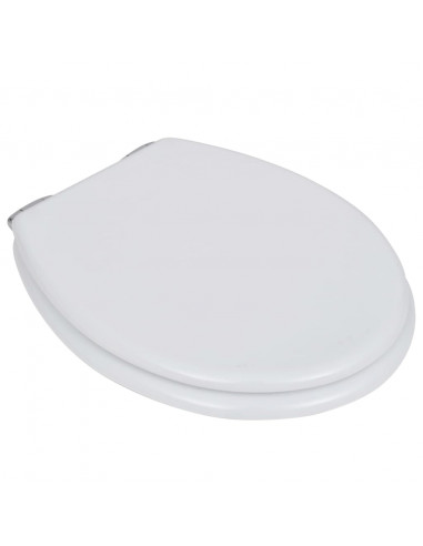 Sedile WC MDF Coperchio Chiusura Ammortizzata Semplice Bianco