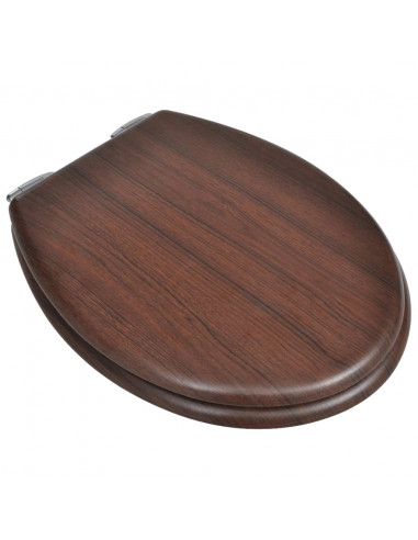 Sedile WC MDF Coperchio Chiusura Ammortizzata Semplice Marrone