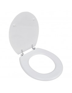 Sedile WC in MDF con Coperchio Design Semplice Bianco