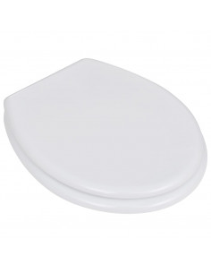 Sedile WC in MDF con Coperchio Design Semplice Bianco 2