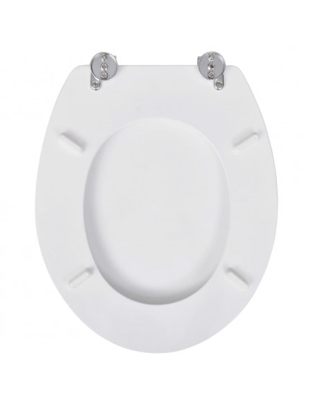 Sedile WC in MDF con Coperchio Design Semplice Bianco