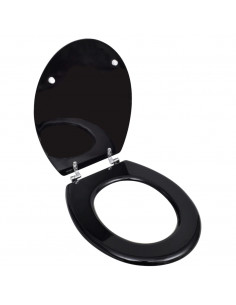 Sedile WC in MDF con Coperchio Design Semplice Nero