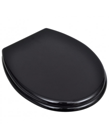 Sedile WC in MDF con Coperchio Design Semplice Nero