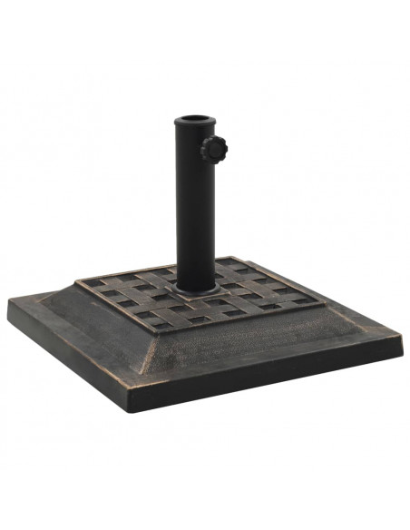Base per Parasole Quadrata in Poliresina 12 kg Bronzo