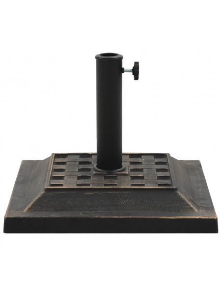 Base per Parasole Quadrata in Poliresina 12 kg Bronzo