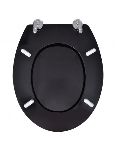 Sedile WC in MDF con Coperchio Design Semplice Nero