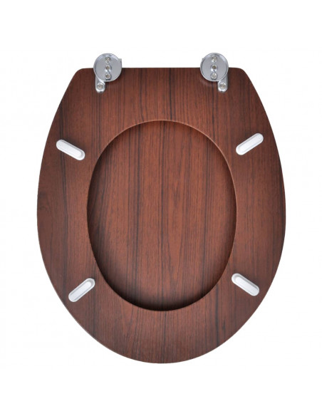 Sedile WC MDF con Coperchio Design Semplice Marrone