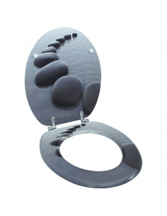 Sedile WC in MDF con Coperchio Design Pietre
