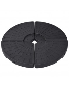 Base per Ombrellone a Forma di Ventaglio 4 pz Nero 2