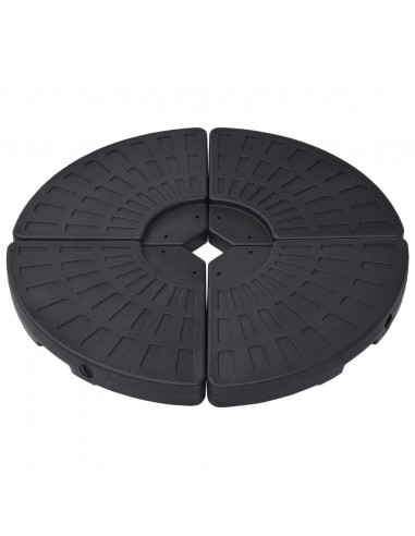Base per Ombrellone a Forma di Ventaglio 4 pz Nero
