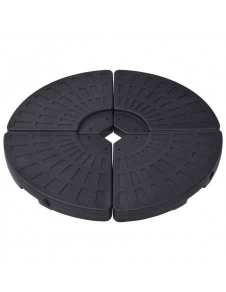 Base per Ombrellone a Forma di Ventaglio 4 pz Nero