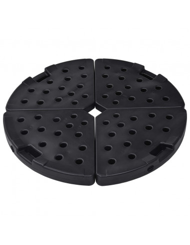 Base per Ombrellone a Forma di Ventaglio 4 pz Nero