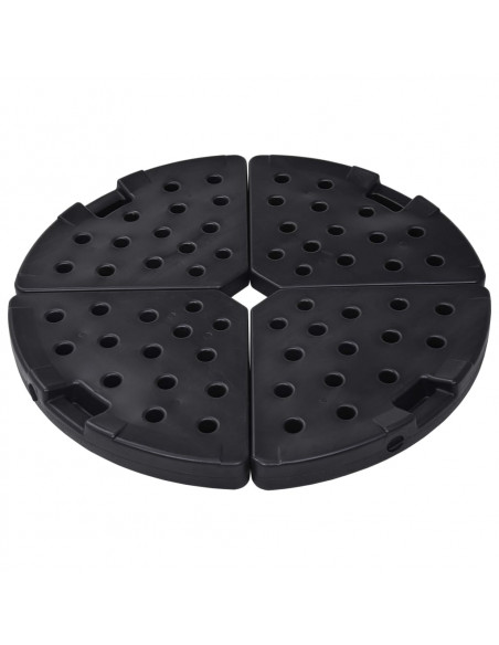 Base per Ombrellone a Forma di Ventaglio 4 pz Nero
