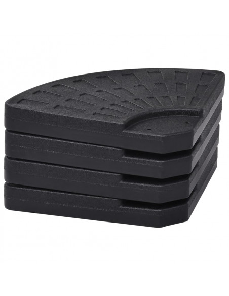Base per Ombrellone a Forma di Ventaglio 4 pz Nero