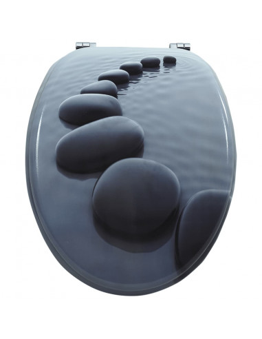 Sedile WC in MDF con Coperchio Design Pietre