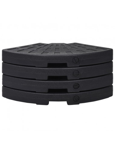 Base per Ombrellone a Forma di Ventaglio 4 pz Nero