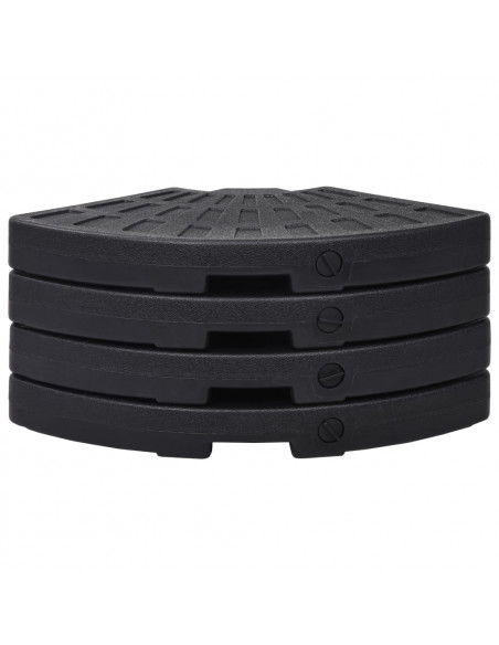 Base per Ombrellone a Forma di Ventaglio 4 pz Nero