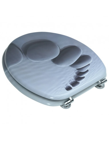 Sedile WC in MDF con Coperchio Design Pietre